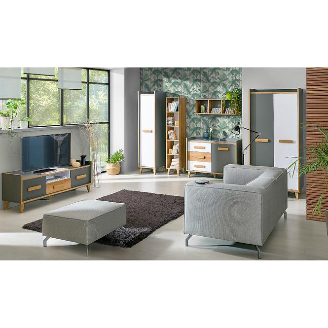 Regál Werso 35cm Riviera/Bílý Bryl/Antrac