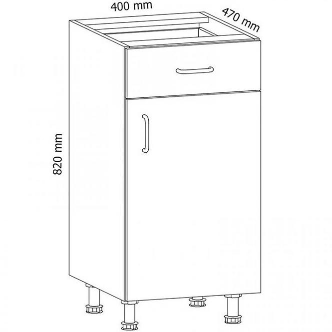 Kuchyňská skříňka Linea D40S1 Grey