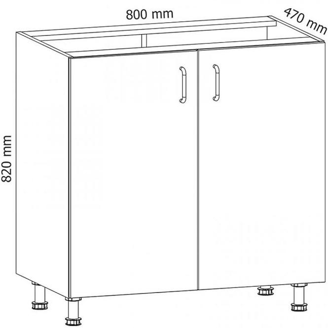 Kuchyňská skříňka Linea D80 Grey