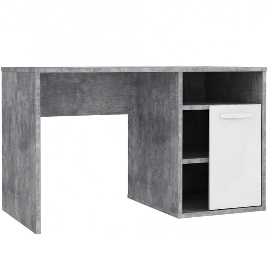 Psací Stůl Canmore 120cm Beton/Bílý Lesk
