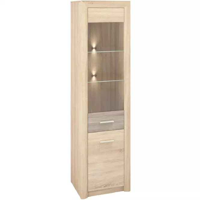 Vitrína Castel 55cm dub sonoma/ sonoma lanýž