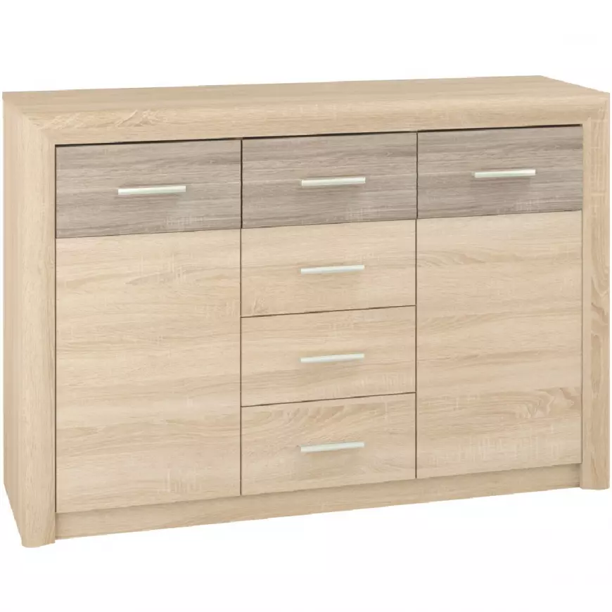 Komoda Castel 138cm dub sonoma/ sonoma lanýž
