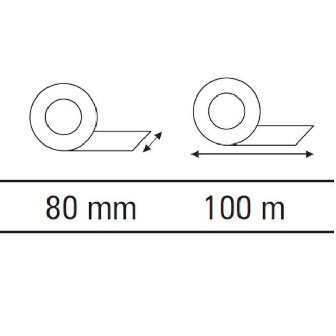 Výstražná páska žluto-černá 80 mm/100 m