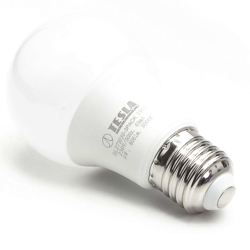 LED žárovka Bulb 9W E27 3000K - 3 pack