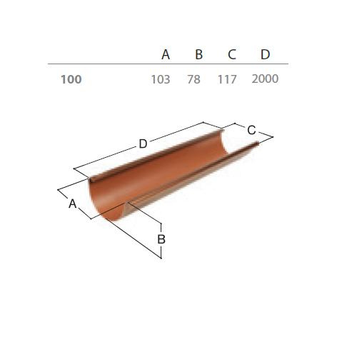 Okapový žlab antracit-metalic 100 mm/2 mb MARLEY