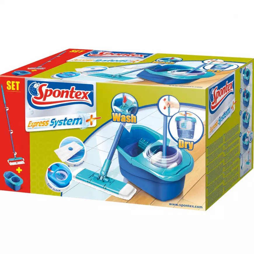 Express system+ mop plochý rotační s kbelíkem Spontex