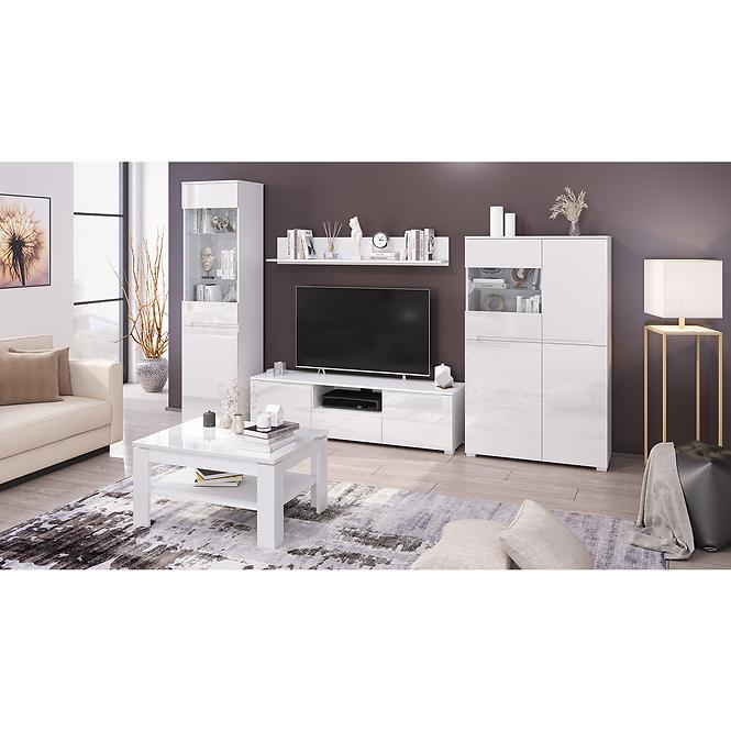 Konferenční Stolek Hill 81cm Bílý Lesk,3