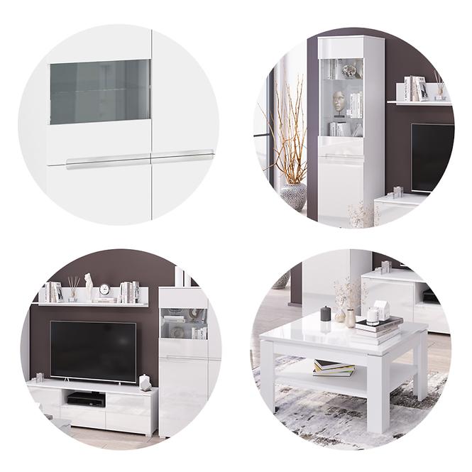 Konferenční Stolek Hill 81cm Bílý Lesk,4