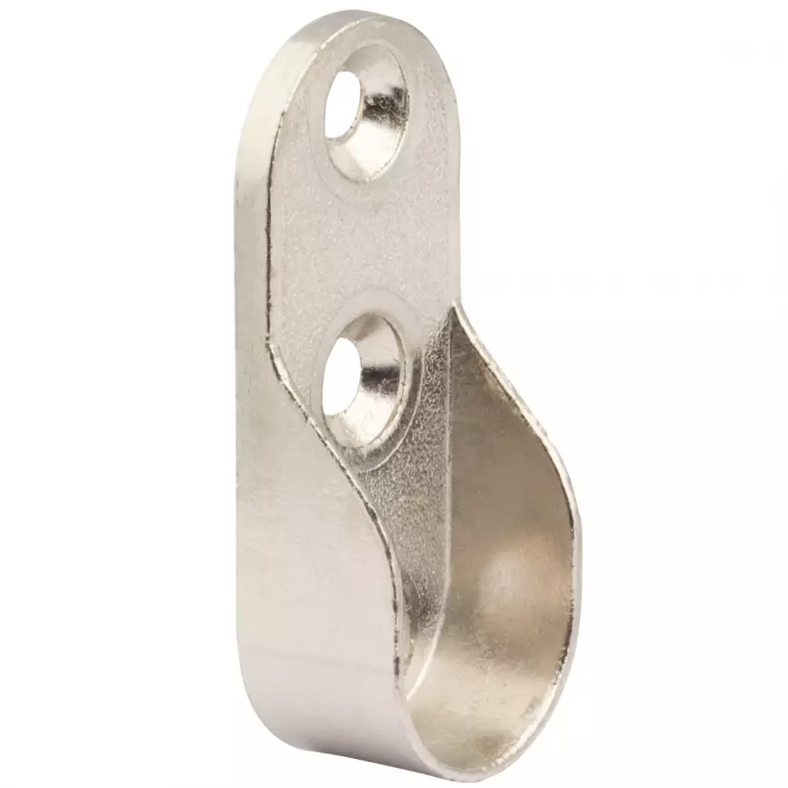 Držák oválné šatní tyče 30x15mm, poniklovaný, 2 ks