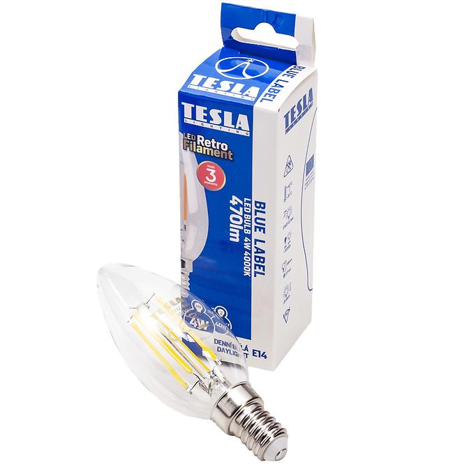 LED žárovka Filament Retro svíčka 4W E14 4000K