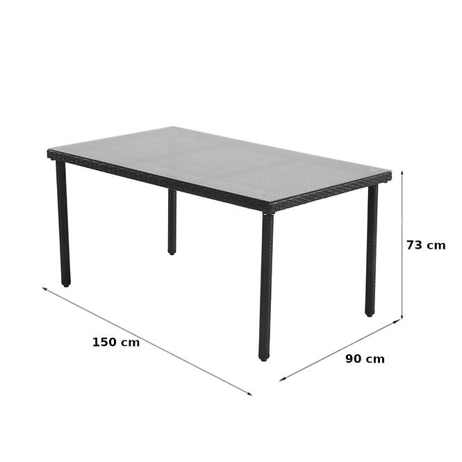 Stůl HAITI ratan, šedý,2