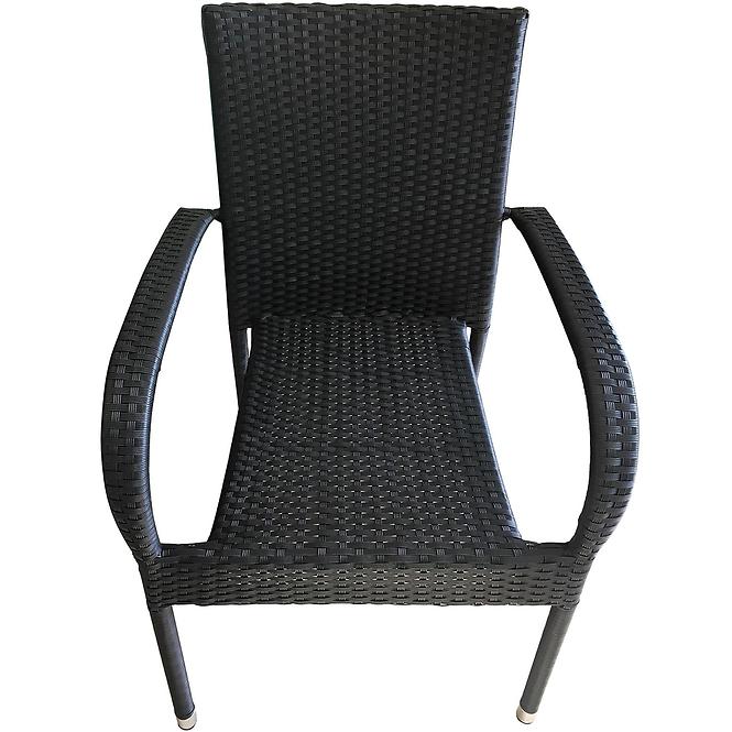 Zahradní souprava HAITI ratan stůl + 4 židli černá