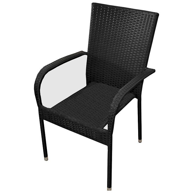 Zahradní souprava HAITI ratan stůl + 4 židli černá,6