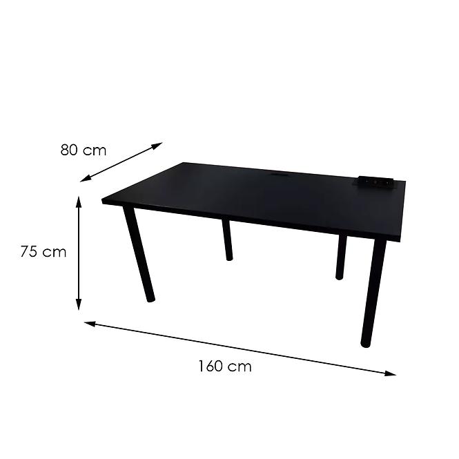 Psací Stůl Pro Hráča 160cm Model 3 Černá Horní