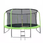 Trampolína COMFORT 427cm zelená s žebříkem