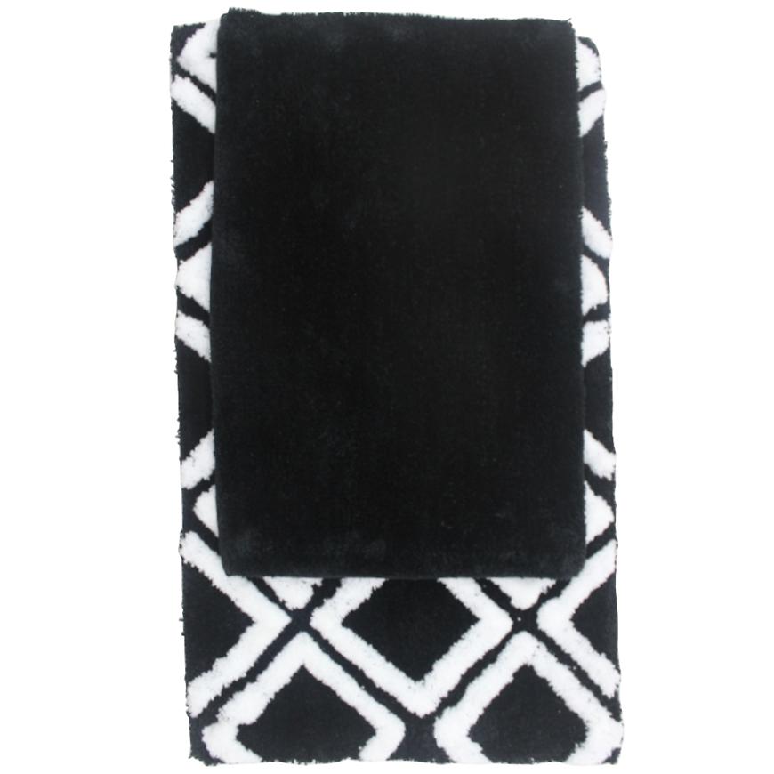 Levně Sada koberečků Černá 80x50cm a 60x40cm