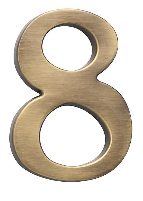 Cislo 3D bronz cesany 8 - 10 cm,2