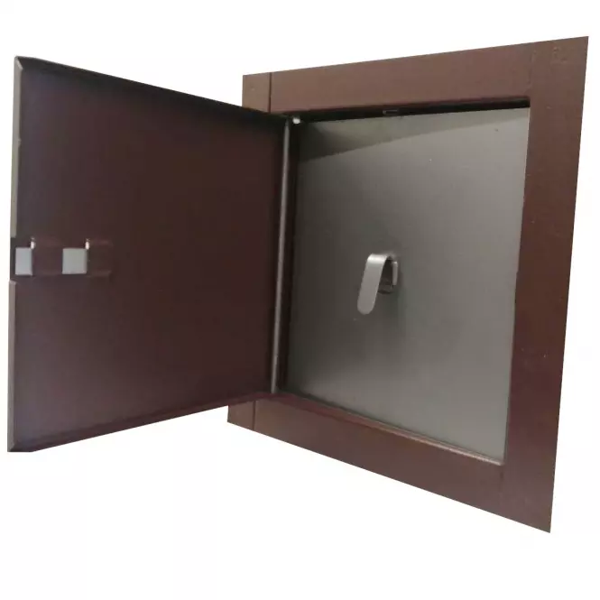 Komínová dvířka ocelový plech 14x14 hnědý
