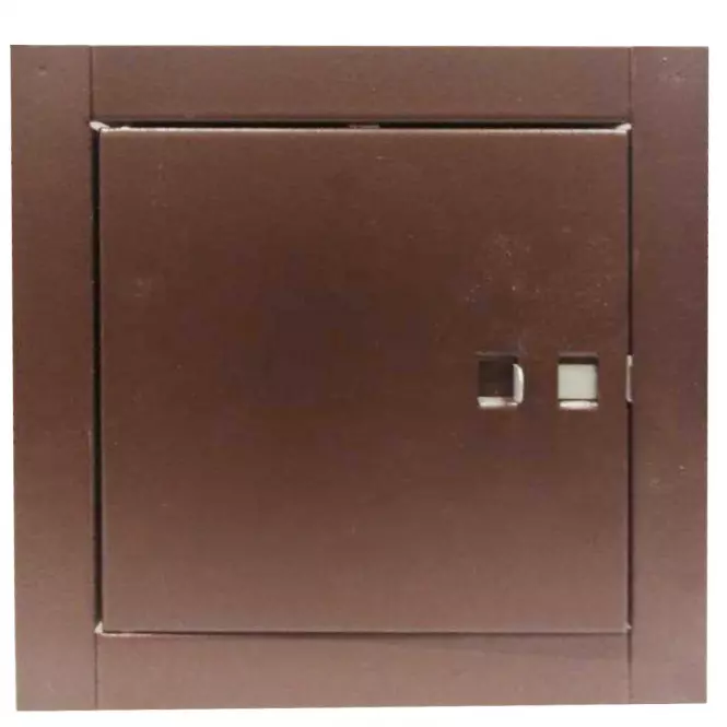Komínová dvířka ocelový plech 14x14 hnědý