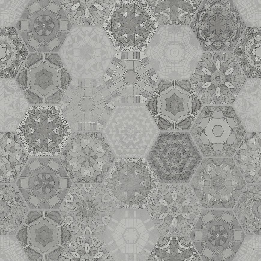 Levně Dlažba Patchwork Hexagon Grey 60/60