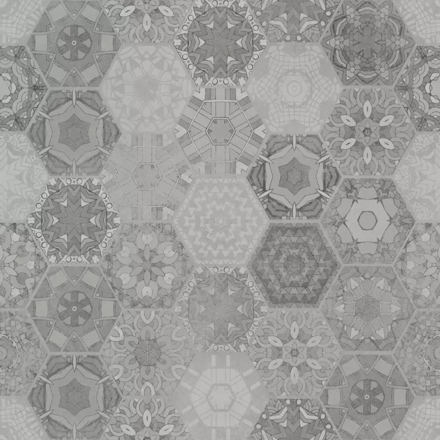 Dlažba Patchwork Hexagon Grey 60/60 Rekt.