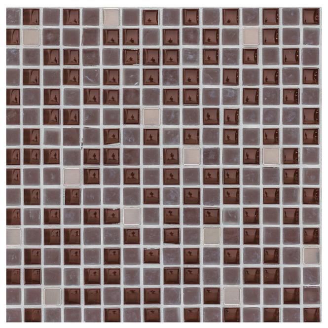 Mozaika glas braun/edelstahl 47871 30,5x30,5x0,8