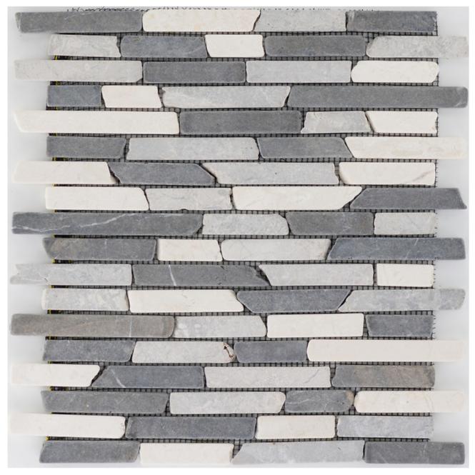 Mozaika marmormix schwarz grau weiss Slimbrick 53827 30,5x30,5
