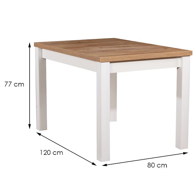 Stůl ST30 120X80 Dub Wotan/Bílý