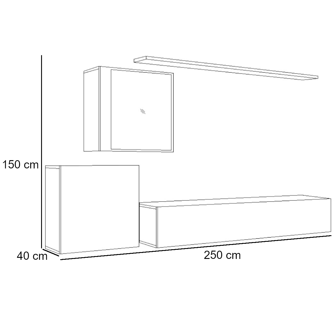 Obývací Stěna Switch XV sklo +LED grafitová/dub wotan,2