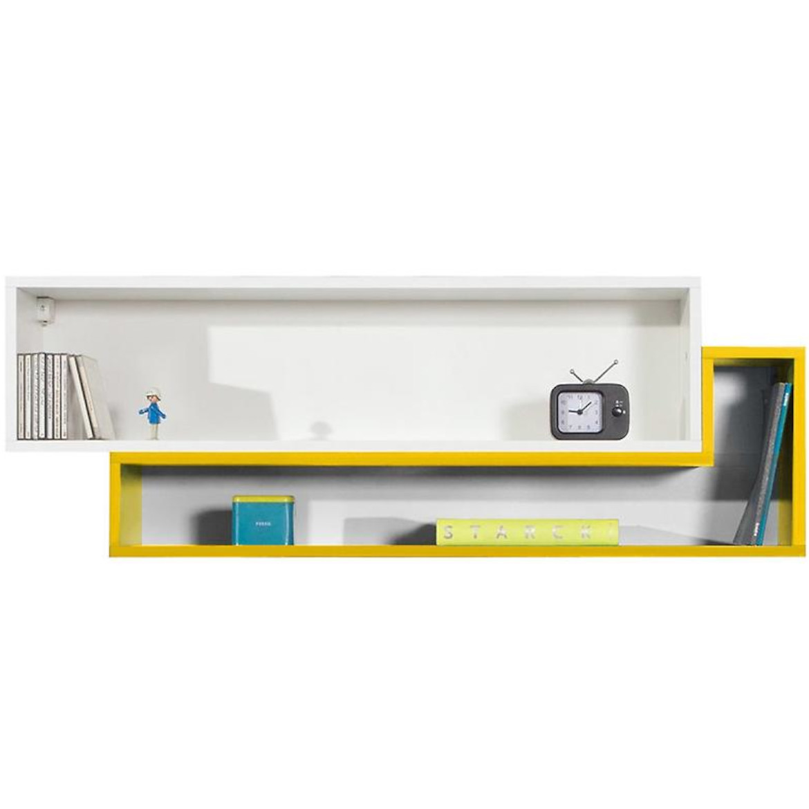 Závěsná skříňka Mobi 115 cm, bílá / žlutá