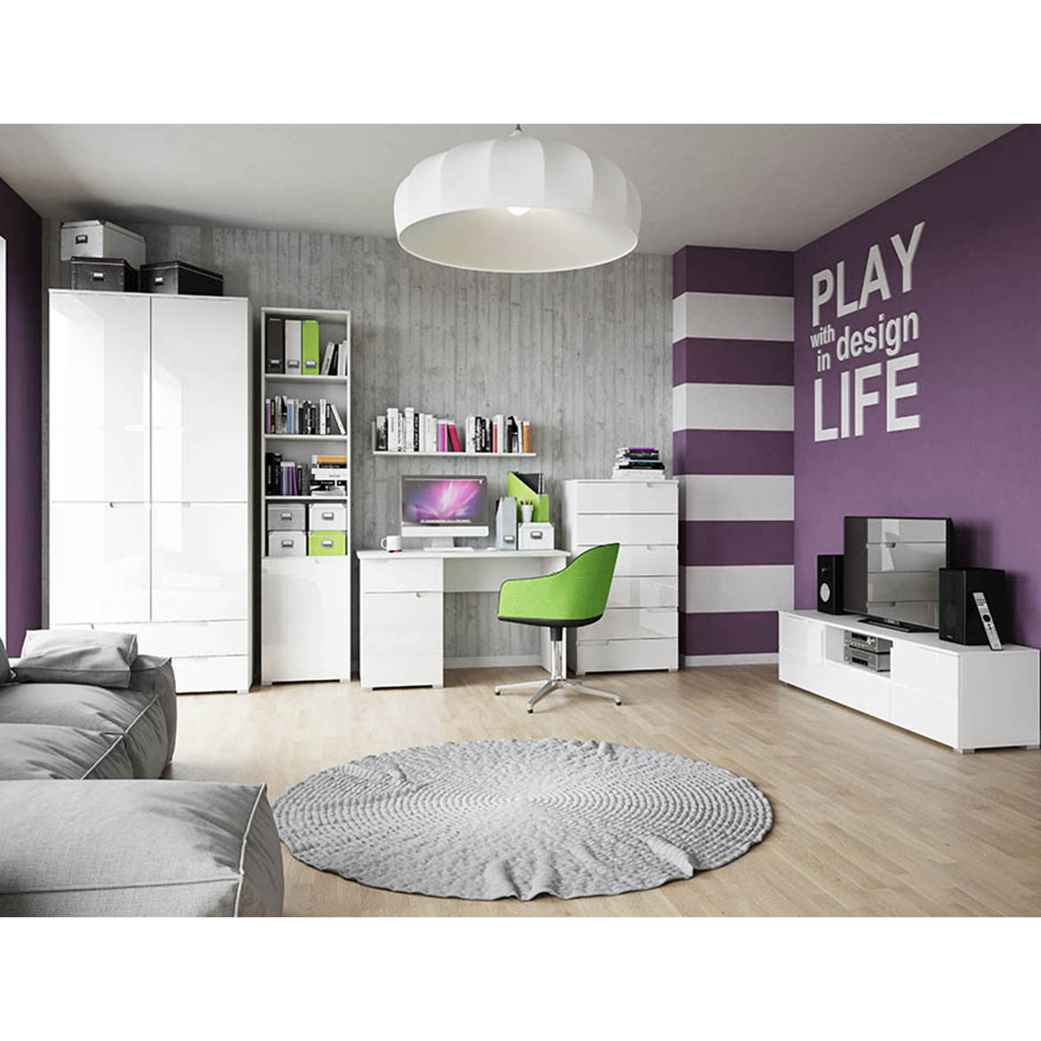 komoda selene 65 cm bila mat bila lesk baumax