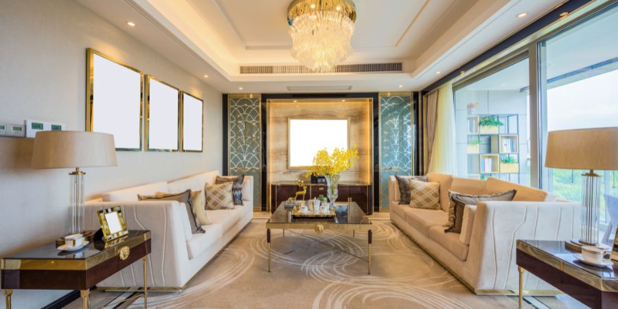 Útulný obývací pokoj - moderní interiér a vhodné doplňky a dekorace