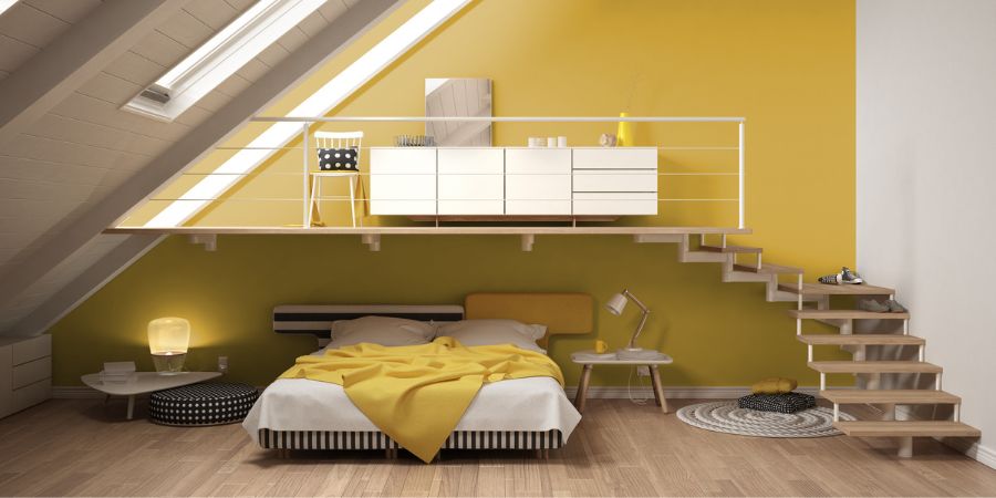 Optické triky pomocí medově žluté barvy - teplé barvy stěn, nábytku a doplňků