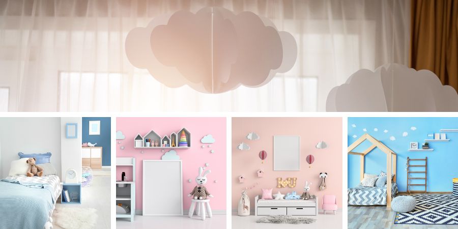 Dětský pokoj s oblaky, který roste s dítětem