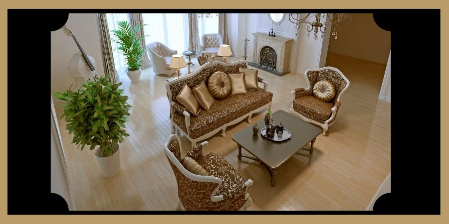 Kvalitní pohovky a křesla ozdobí obývací pokoj ve stylu art deco